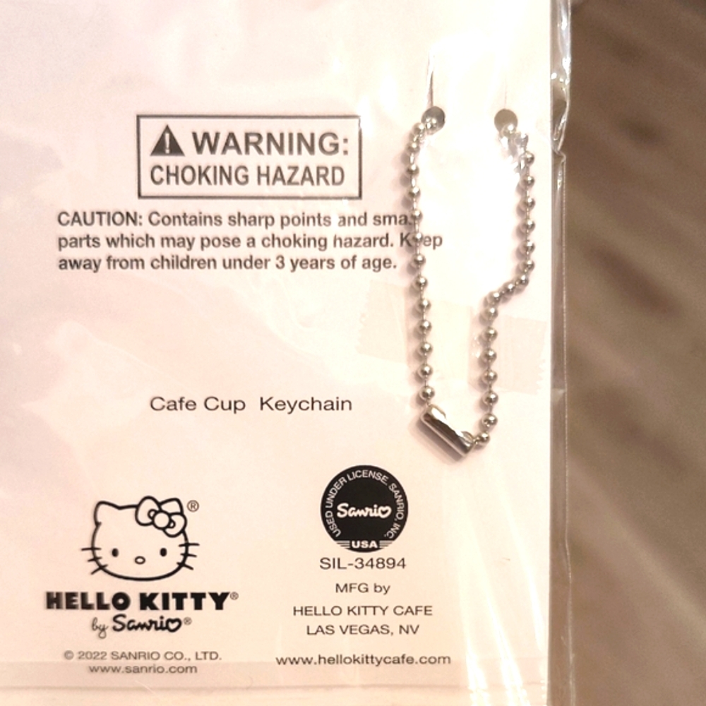 🆕HELLO KITTY Pink Coffee Cup/Bag Charm Keychain Nwt - Picture 4 of 4